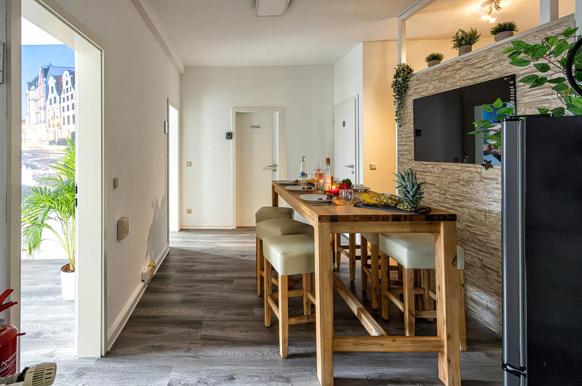 Luxus City Apartment Sauna Balkon Kueche Zentral Rostock Esterno foto