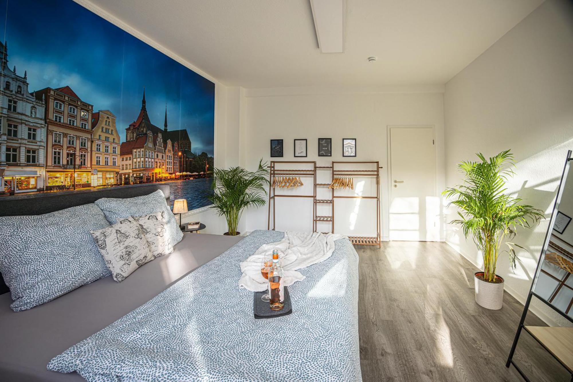 Luxus City Apartment Sauna Balkon Kueche Zentral Rostock Esterno foto