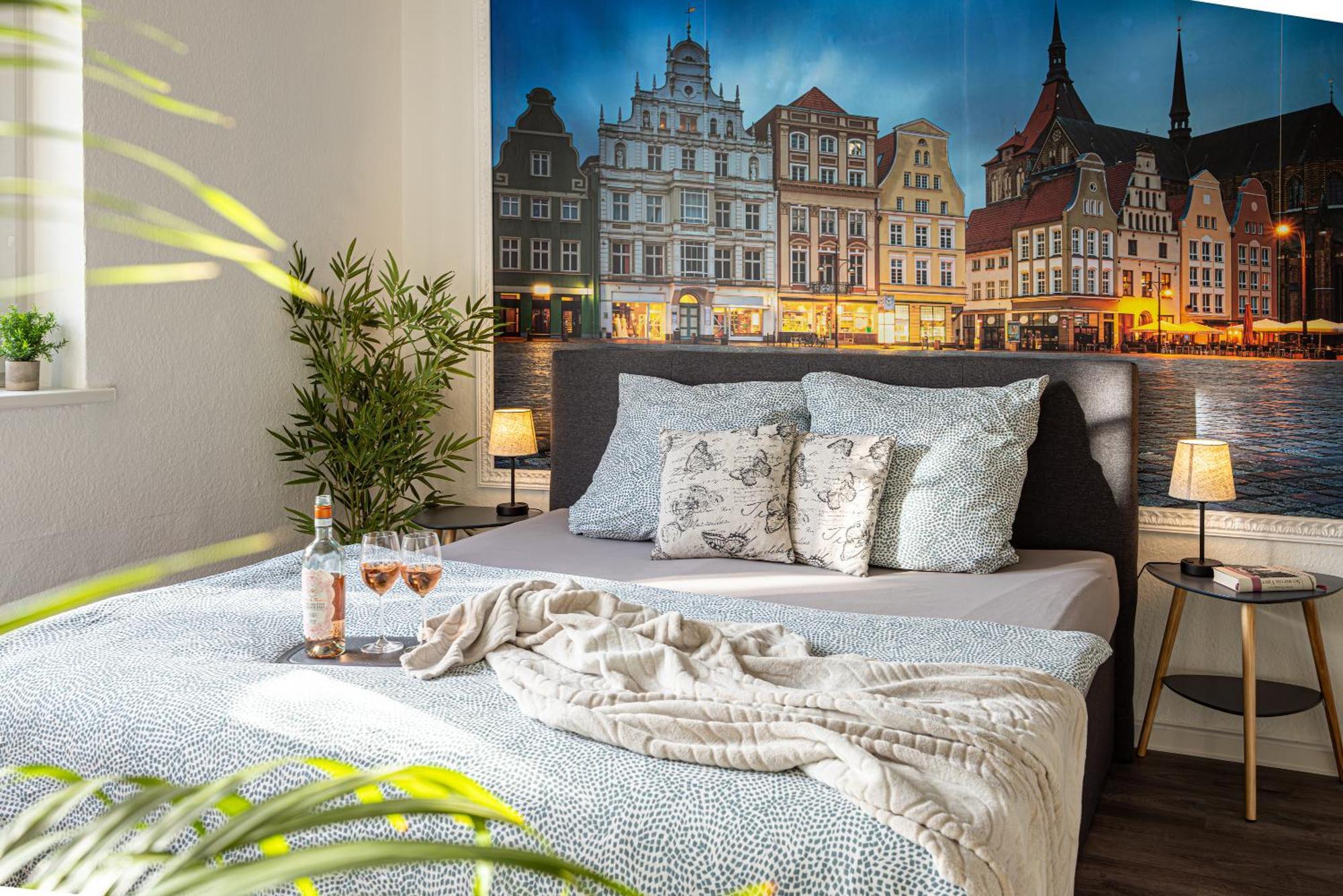 Luxus City Apartment Sauna Balkon Kueche Zentral Rostock Esterno foto