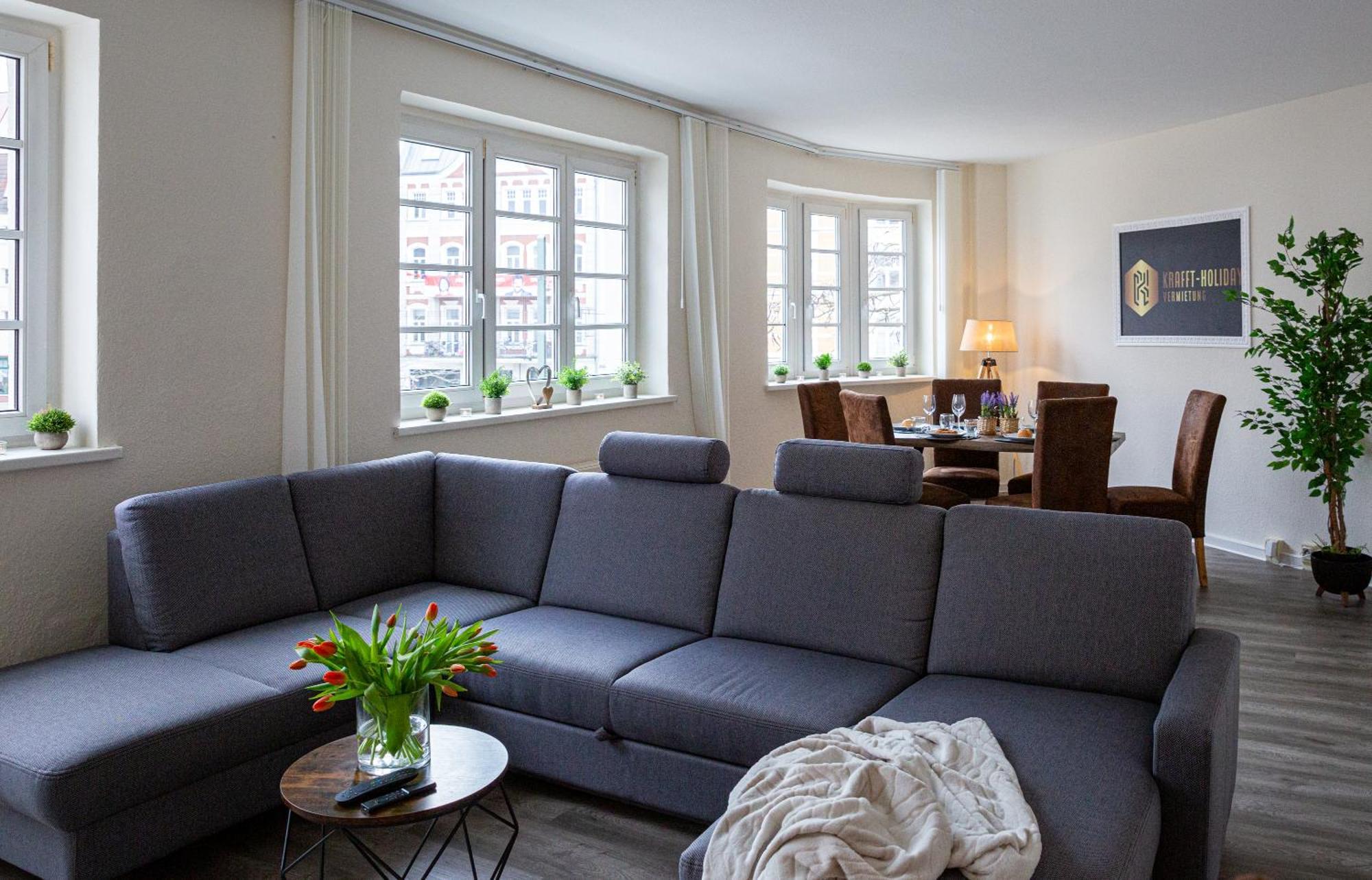Luxus City Apartment Sauna Balkon Kueche Zentral Rostock Esterno foto